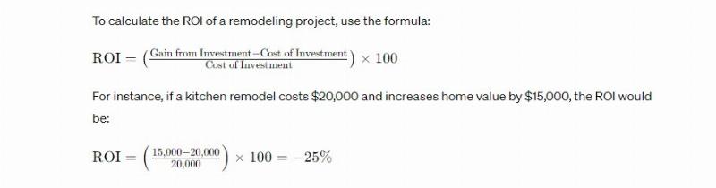 Calculate roi of remodeling project
