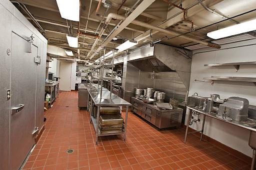 A large institutional kitchen.