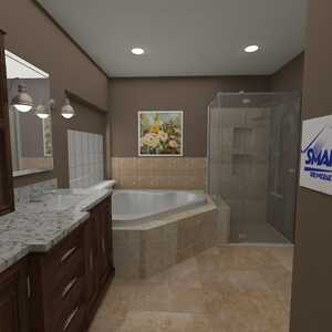 3D Design For a Bathroom (Full View)  by Smart Remodeling LLC -Houston