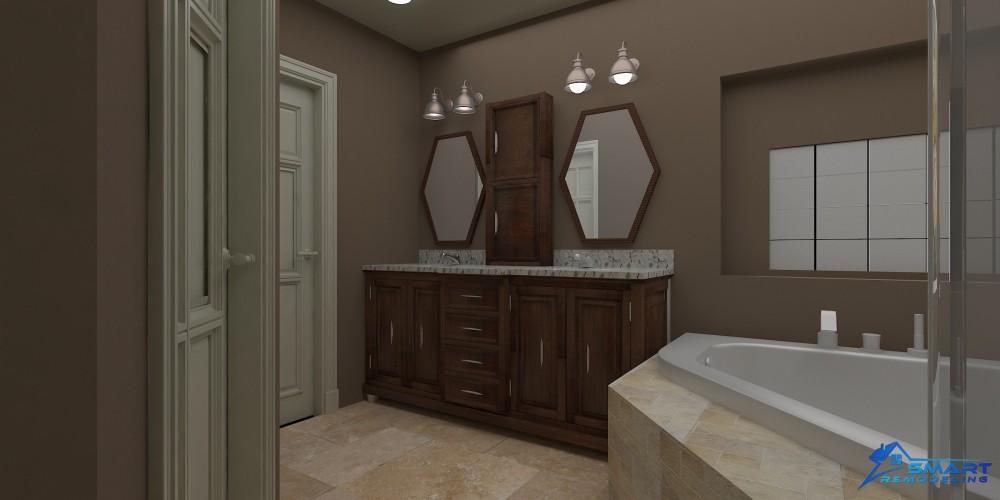 3D Design For a Bathroom  (Vanity View ) by Smart Remodeling LLC -Houston