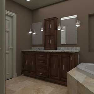 3D Design For a Bathroom  (Brown Vanity view ) by Smart Remodeling LLC -Houston