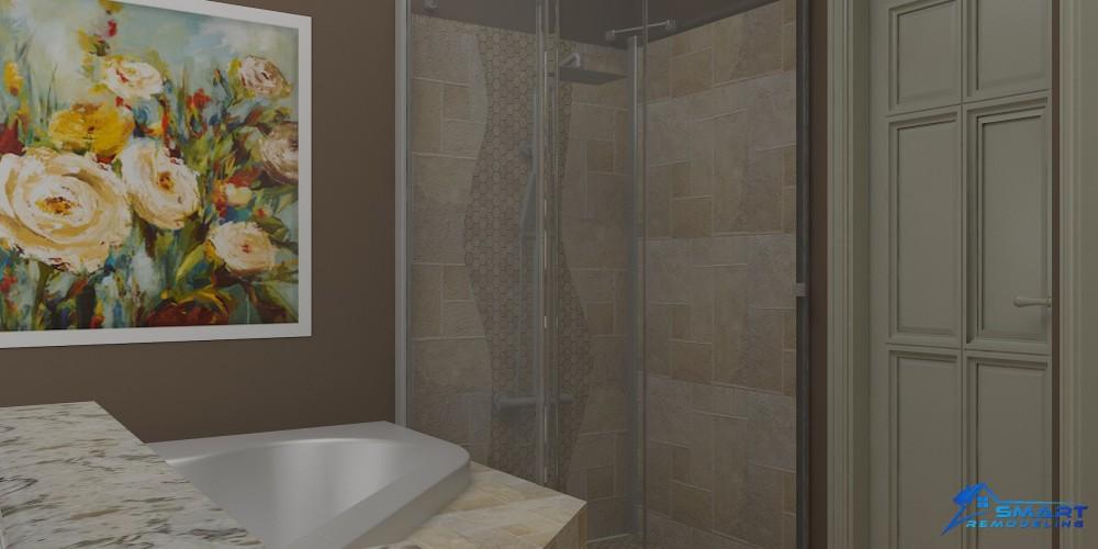 3D Design For a Bathroom (tub view ) by Smart Remodeling LLC -Houston
