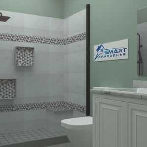 3D Design For a Bathroom  (shower view ) by Smart Remodeling LLC -Houston