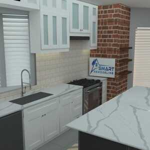 3D Design For a Kitchen (Island and cabinets View) by Smart Remodeling LLC -Houston