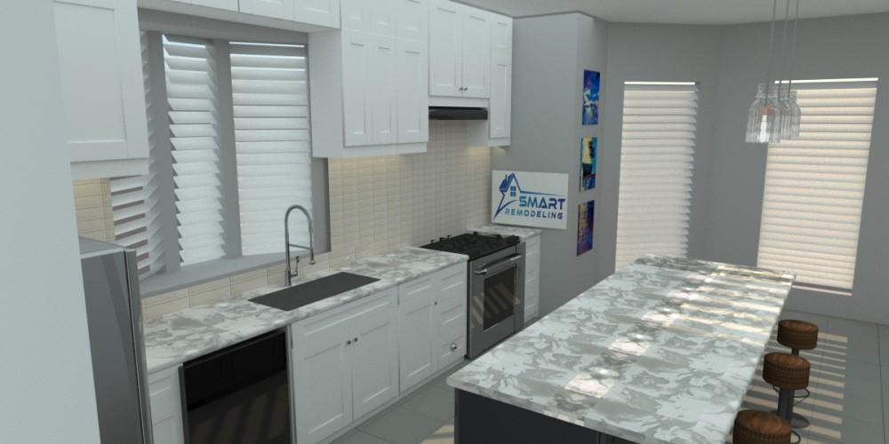 3D Design For a Kitchen (Cabinets-Sink-View) by Smart Remodeling LLC -Houston