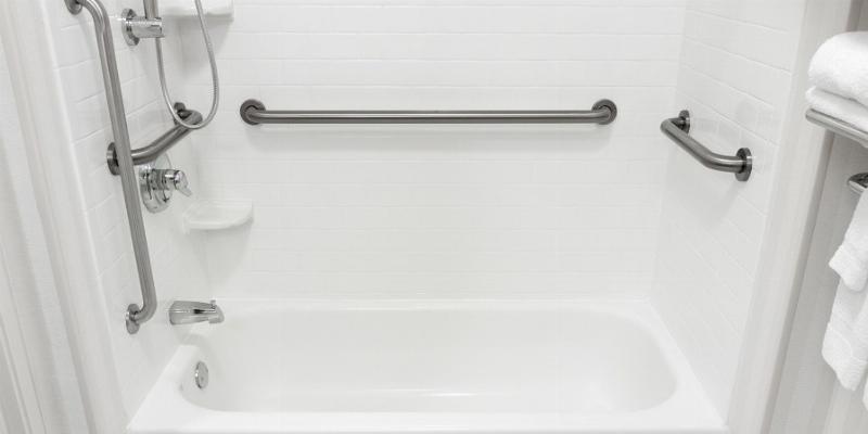 Accessible bathroom tub to shower conversion remodeling