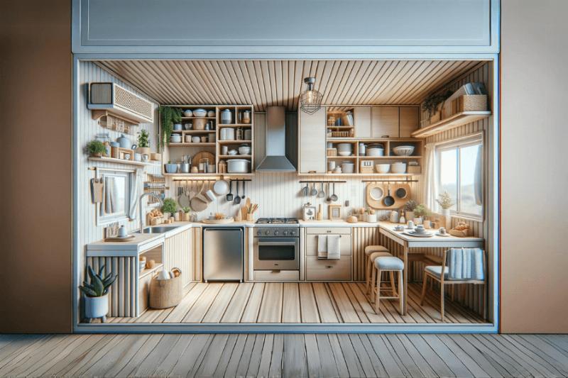 constraints and space saving solutions of mobile home kitchen