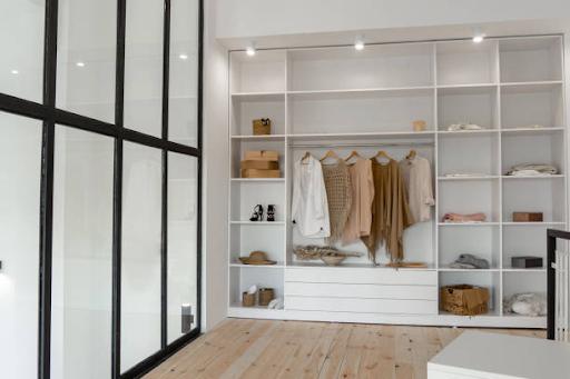 Photo 2 closets with LED lighting inside closet cabinet