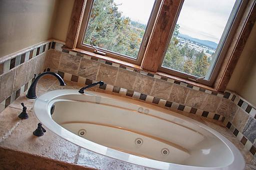 Interior of modern bathroom.