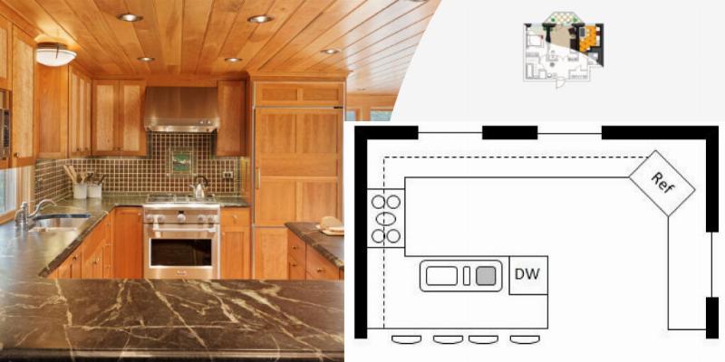 g shape kitchen design