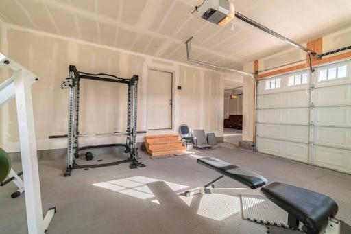 Interior of a clean garage in a house