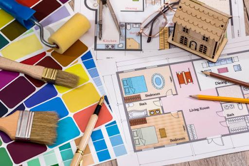 House plan and model with different tools