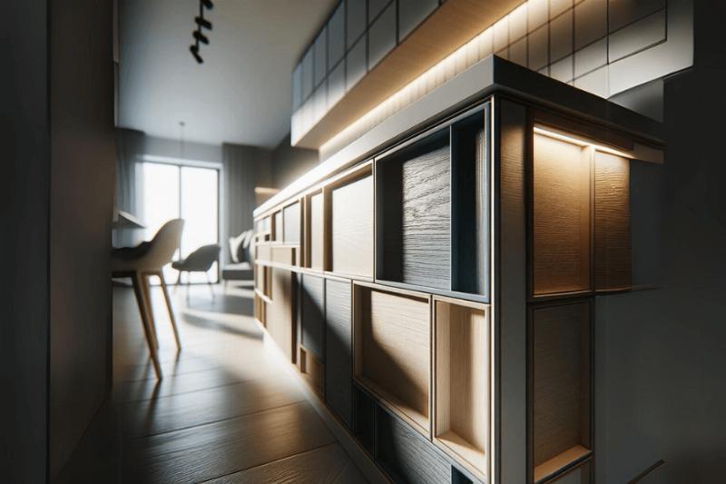 kitchen featuring a prominent overlay cabinet