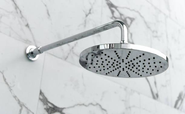 Photo 2: Close up on head shower in bathroom.