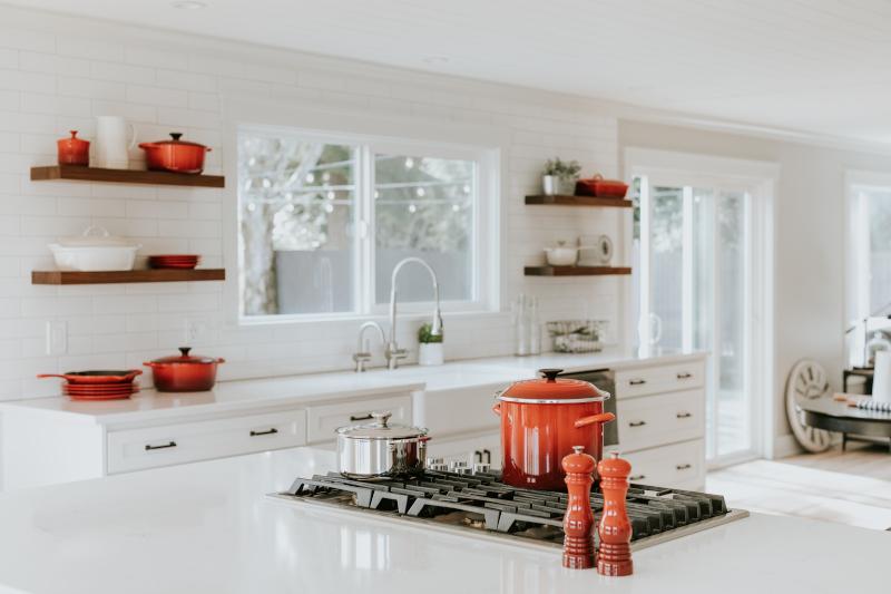 white kitchen with white walls